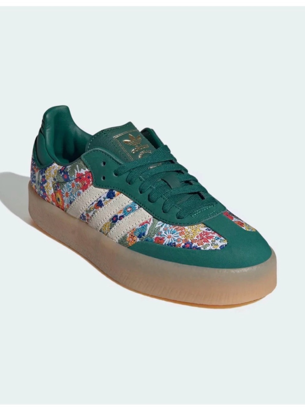 Adidas Sambae Liberty London Collegiate Green Floral Sambas 7 JH7289 - Picture 4 of 6